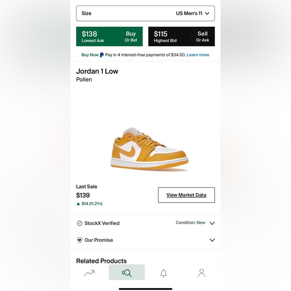 2021 Jordan 1 Low ‘Pollen’ - Picture 11 of 11